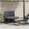 2-delad trädgårdssoffset med enstaka sits och antracitkuddar vidaXL 70 x 117.5 x 68 cm – miniatyr 1