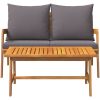 2-delars bistroset med kuddar - Av massivt akaciaträ vidaXL 115 x 65 x 71 cm – miniatyr 8