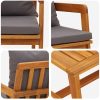 2-delars bistroset med kuddar - Av massivt akaciaträ vidaXL 115 x 65 x 71 cm – miniatyr 10