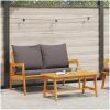 2-delars bistroset med kuddar - Av massivt akaciaträ vidaXL 115 x 65 x 71 cm – miniatyr 1