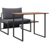 2-delars trädgårds matsalsset med enstaka sittplats och antracitkuddar vidaXL 70 x 117 x 67.5 cm – miniatyr 2
