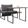 2-delars trädgårds matsalsset med enstaka sittplats och antracitkuddar vidaXL 70 x 117 x 67.5 cm – miniatyr 3