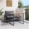 2-delars trädgårds matsalsset med enstaka sittplats och antracitkuddar vidaXL 70 x 117 x 67.5 cm – miniatyr 4