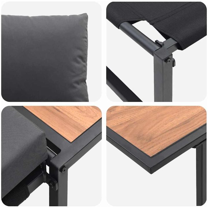 2-delars trädgårds matsalsset med enstaka sittplats och antracitkuddar vidaXL 70 x 117 x 67.5 cm – bild 9