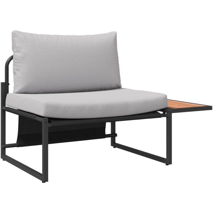 2-delars Trädgårdsoffset Sittplats med Ljusgrå Kuddar vidaXL 70 x 117.5 x 68 cm – bild 2