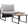 2-delars Trädgårdsoffset Sittplats med Ljusgrå Kuddar vidaXL 70 x 117.5 x 68 cm – miniatyr 3