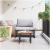 2-delars Trädgårdsoffset Sittplats med Ljusgrå Kuddar vidaXL 70 x 117.5 x 68 cm – miniatyr 4