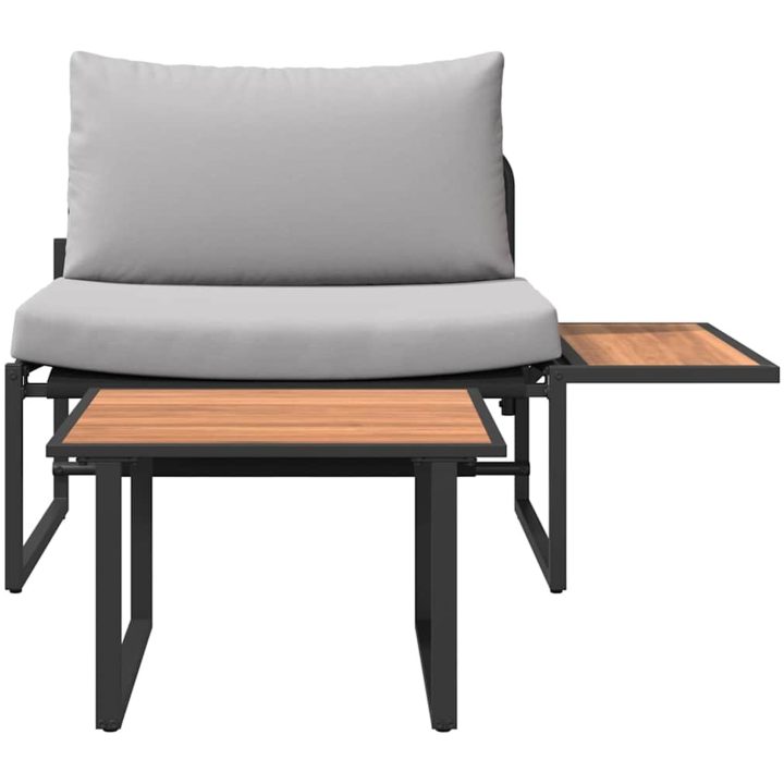 2-delars Trädgårdsoffset Sittplats med Ljusgrå Kuddar vidaXL 70 x 117.5 x 68 cm – bild 7