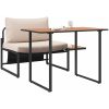 2-delat trädgårds matgrupp enkelstol med taupe kuddar vidaXL 70 x 117 x 67.5 cm – miniatyr 3