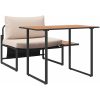 2-delat trädgårds matgrupp enkelstol med taupe kuddar vidaXL 70 x 117 x 67.5 cm – miniatyr 6