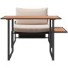 2-delat trädgårds matgrupp enkelstol med taupe kuddar vidaXL 70 x 117 x 67.5 cm – miniatyr 7