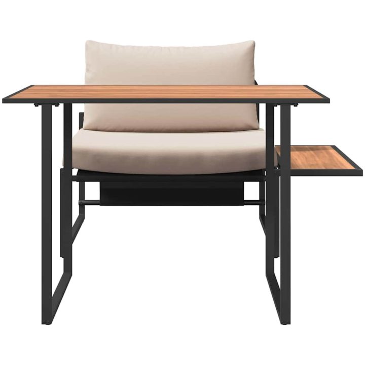 2-delat trädgårds matgrupp enkelstol med taupe kuddar vidaXL 70 x 117 x 67.5 cm – bild 7