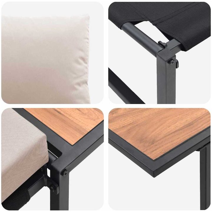 2-delat trädgårds matgrupp enkelstol med taupe kuddar vidaXL 70 x 117 x 67.5 cm – bild 9