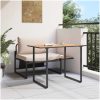 2-delat trädgårds matgrupp enkelstol med taupe kuddar vidaXL 70 x 117 x 67.5 cm – miniatyr 1