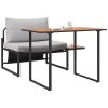 2-delat trädgårdsdining-set med singlesits och ljusgrå kuddar vidaXL 70 x 117 x 67.5 cm – miniatyr 3