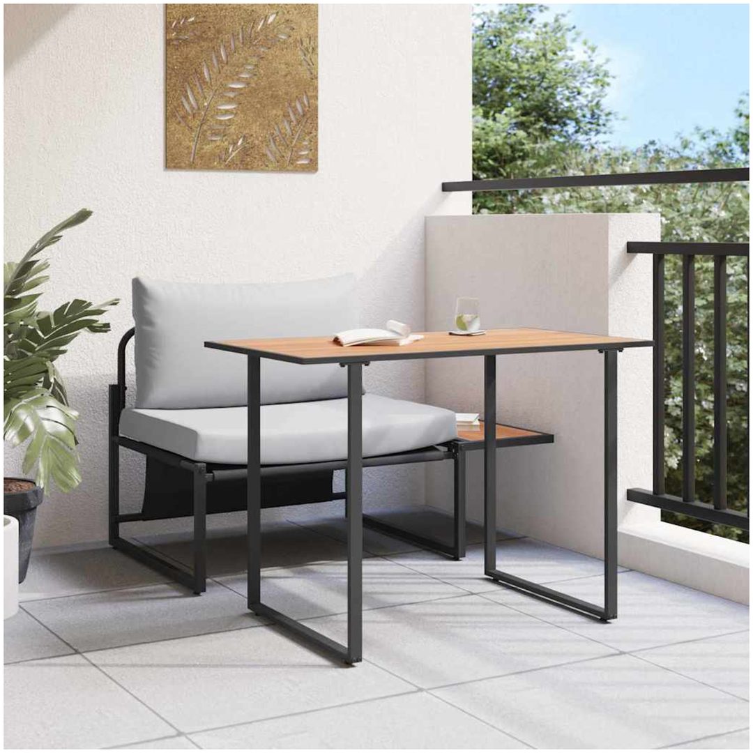2-delat trädgårdsdining-set med singlesits och ljusgrå kuddar vidaXL 70 x 117 x 67.5 cm – bild 4