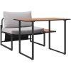 2-delat trädgårdsdining-set med singlesits och ljusgrå kuddar vidaXL 70 x 117 x 67.5 cm – miniatyr 6