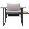 2-delat trädgårdsdining-set med singlesits och ljusgrå kuddar vidaXL 70 x 117 x 67.5 cm – miniatyr 7
