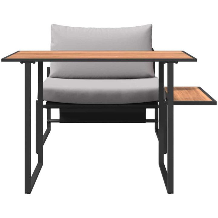 2-delat trädgårdsdining-set med singlesits och ljusgrå kuddar vidaXL 70 x 117 x 67.5 cm – bild 7