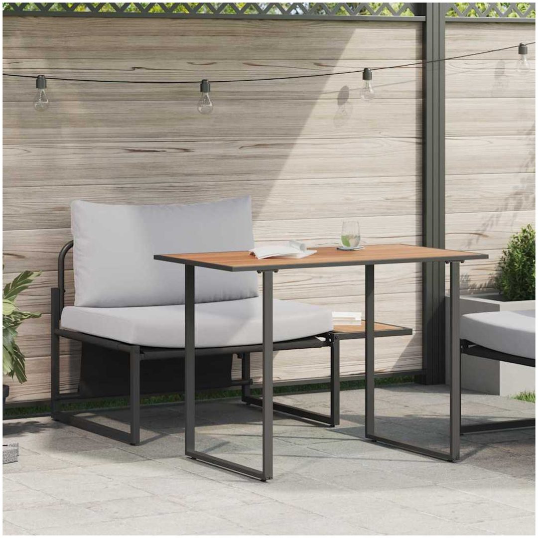2-delat trädgårdsdining-set med singlesits och ljusgrå kuddar vidaXL 70 x 117 x 67.5 cm
