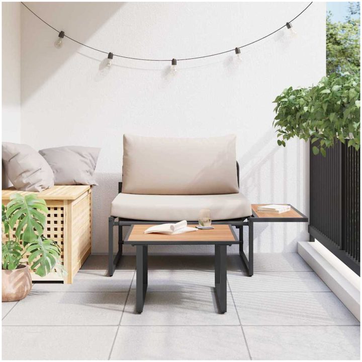 2-delat trädgårdsoffas med taubekuddar vidaXL 70 x 117.5 x 68 cm – bild 4