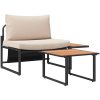 2-delat trädgårdsoffas med taubekuddar vidaXL 70 x 117.5 x 68 cm – miniatyr 6