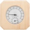 2-i-1 Bastutermometer & hygrometer sandur set massiv furu vidaXL – miniatyr 3