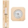 2-i-1 Bastutermometer & hygrometer sandur set massiv furu vidaXL – miniatyr 1