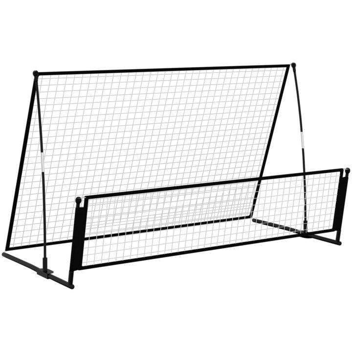 2-i-1 returnät/fotbollsmål 202x104x120 cm stål vidaXL – bild 2