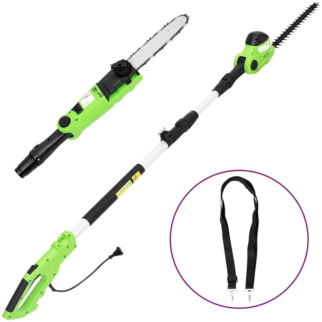 2-i-1 Teleskopisk stångsåg/häcktrimmer 25/41 cm 710/550W vidaXL