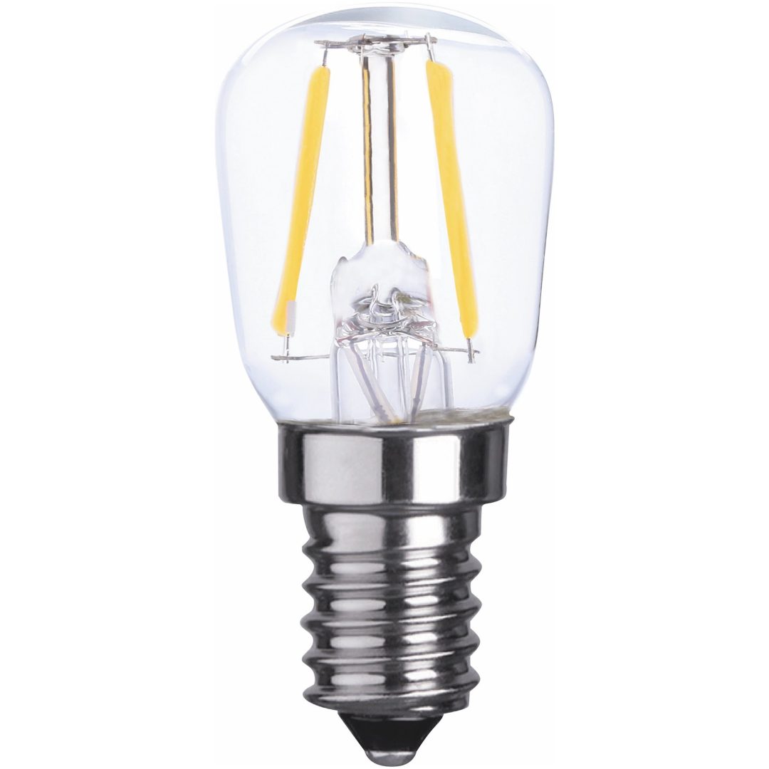 2-pack filament LED-lampa, Päron, Klar, 2W, E14, 230V, MB Malmbergs