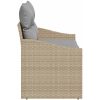 2-Sits Gårdssoffa med Förvaring & Kuddar Beige Poly Rattan vidaXL 123 x 62 x 69 cm – miniatyr 5