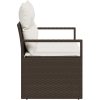 2-Sits Soffa för Trädgård med Kuddar Brun Poly Rattan vidaXL 120 x 62 x 69 cm – miniatyr 6