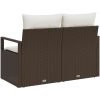 2-Sits Soffa för Trädgård med Kuddar Brun Poly Rattan vidaXL 120 x 62 x 69 cm – miniatyr 8