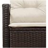 2-Sits Soffa för Trädgård med Kuddar Brun Poly Rattan vidaXL 120 x 62 x 69 cm – miniatyr 10