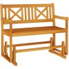 2-sits Trädgårds Gungbänk Massivt trä Akacia vidaXL 110 x 59 x 97 cm – miniatyr 2