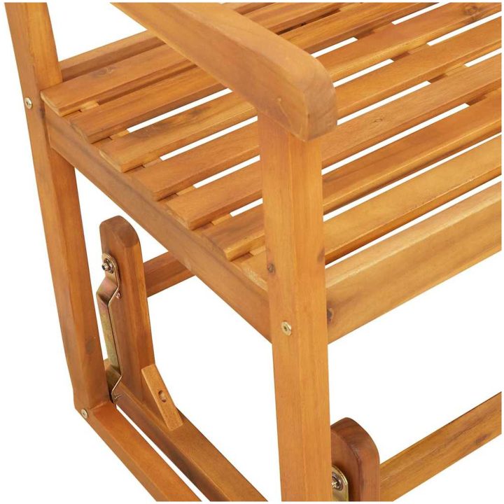 2-sits Trädgårds Gungbänk Massivt trä Akacia vidaXL 110 x 59 x 97 cm – bild 8