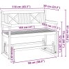 2-sits Trädgårds Gungbänk Massivt trä Akacia vidaXL 110 x 59 x 97 cm – miniatyr 10