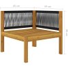 2-sits trädgårdsbänk med dynor trä akacia och rep vidaXL – miniatyr 10