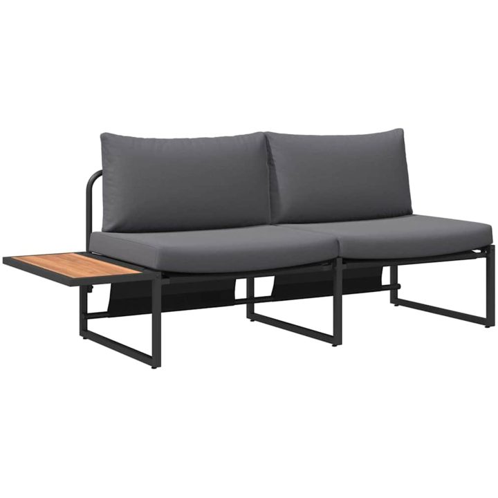 2-sits trädgårdsoffa med antracitkuddar vidaXL 200,5 x 70 x 85,5 cm – bild 2