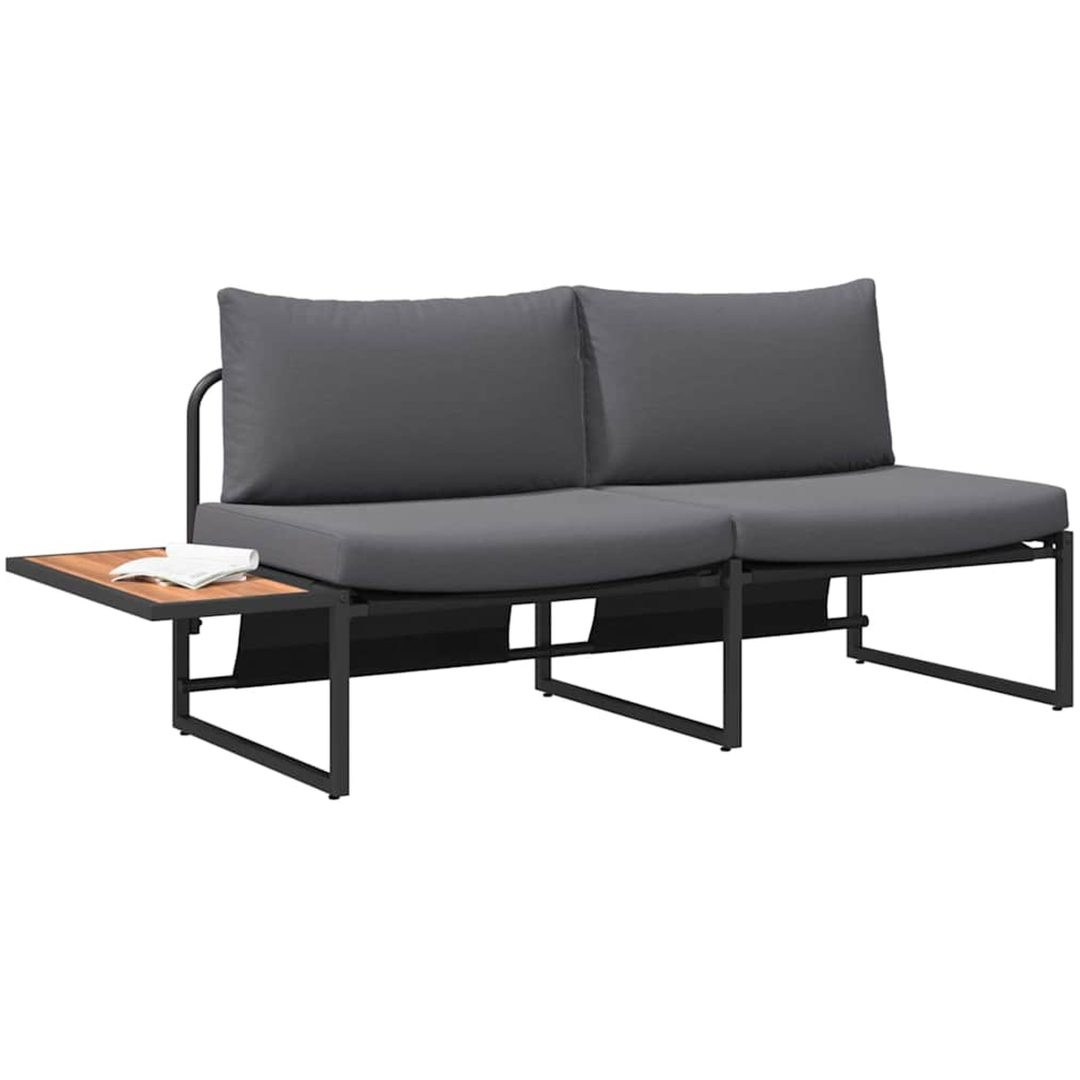 2-sits trädgårdsoffa med antracitkuddar vidaXL 200,5 x 70 x 85,5 cm – bild 3