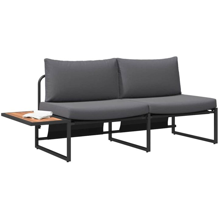 2-sits trädgårdsoffa med antracitkuddar vidaXL 200,5 x 70 x 85,5 cm – bild 3