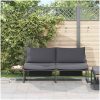 2-sits trädgårdsoffa med antracitkuddar vidaXL 200,5 x 70 x 85,5 cm – miniatyr 1