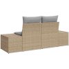 2-sits Trädgårdsoffa med Förvaring & Kuddar Beige Poly Rattan vidaXL 184 x 61 x 69 cm – miniatyr 3