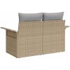 2-sits Trädgårdsoffa med Förvaring & Kuddar Beige Poly Rotting vidaXL 141 x 61,5 x 69 cm – miniatyr 4