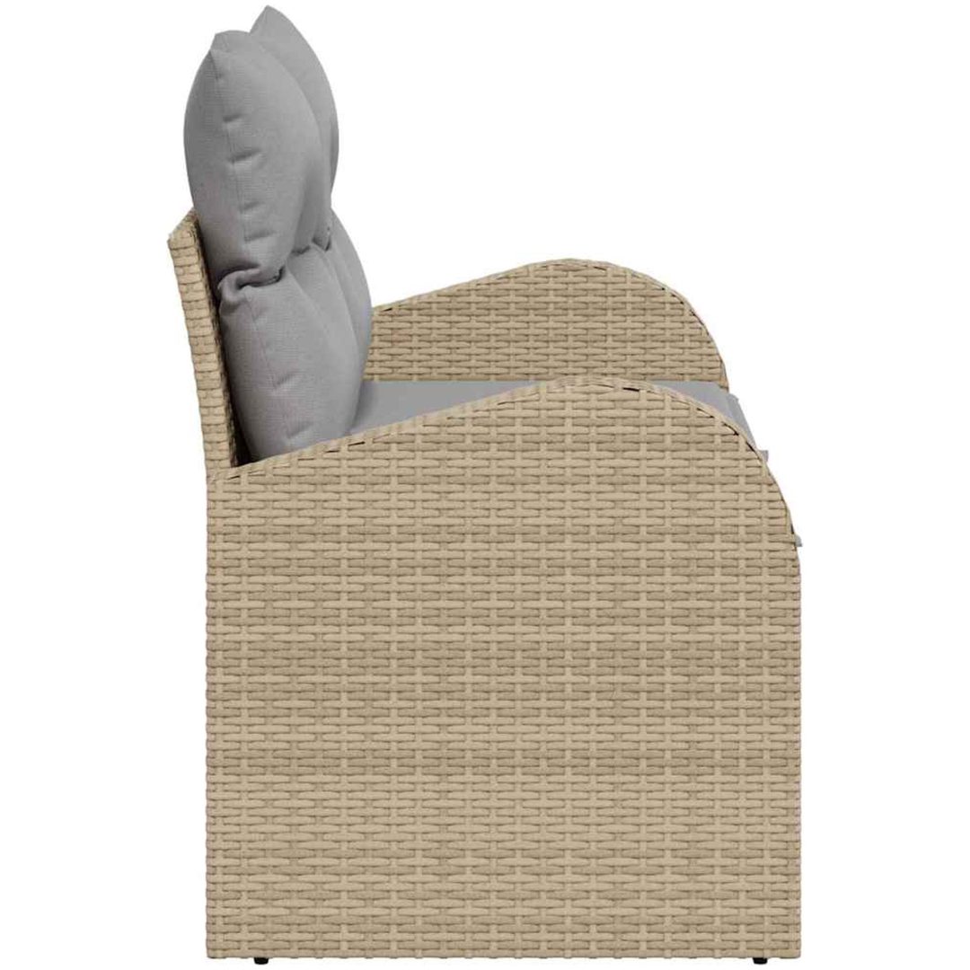 2-sits trädgårdsoffa med förvaring & kuddar Beige Polyrotting vidaXL 124 x 62 x 69 cm – bild 5