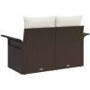 2-sits Trädgårdsoffa med Förvaring & Kuddar Brun Poly Rattan vidaXL 141 x 61,5 x 69 cm – miniatyr 6
