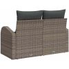2-sits trädgårdsoffa med förvaring & kuddar Grå konstrotting vidaXL 124 x 62 x 69 cm – miniatyr 4