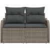 2-Sits Trädgårdsoffa med Förvaring & Kuddar Grå Poly Rattan vidaXL 121 x 62 x 69 cm – miniatyr 4