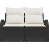 2-sits trädgårdsoffa med förvaring & kuddar svart poly rottingssoffa vidaXL 124 x 62 x 69 cm – miniatyr 2